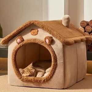 Small Foldable Pet House Removable Washable Cat Cave, Sofa Home, Dogs and Cats